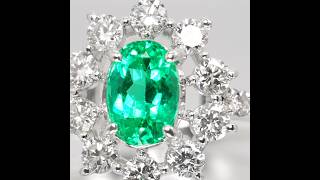 コロンビア産エメラルド ダイヤモンドリング EM 0.51ct F-1 D 0.51ct Pt950 GIA鑑別書付 Emerald Diamond Ring