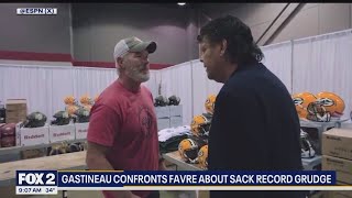 Brett Favre confronted by Gastineau; 20 year sack record grudge