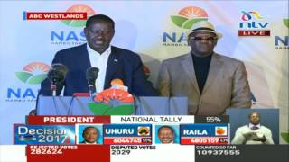 NASA presidential candidate Raila Odinga rejects IEBC results