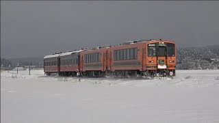 津軽鉄道 津軽21形＋津軽21形＋オハ46形＋オハ46形 毘沙門～津軽飯詰