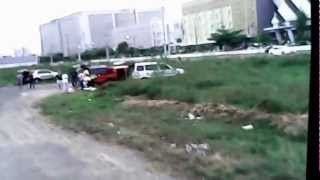 F15 crash landing. when landing gear collapses and almost kills bystander