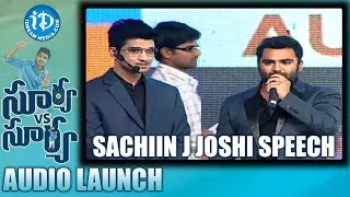 Sachiin Joshi Speech at Surya Vs Surya Movie Audio Launch | Nikhil | Tridha Choudhury