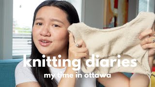 knitting diaries | finishing my cable sweater, exploring Ottawa, working on tee shirt designs