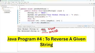 Java Program #4 - To Reverse a Given String | Java simple Program for beginners #bharathedutech