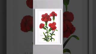 🔴 Incredible RED Carnations Easy Acrylic Painting Flowers #shorts
