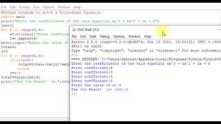 Python Program to solve a Polynomial Equation