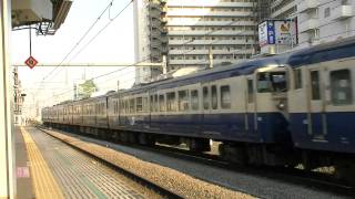 113系マリ207+103編成 廃車配給（EF64-1032牽引・警笛つき） 高尾駅通過