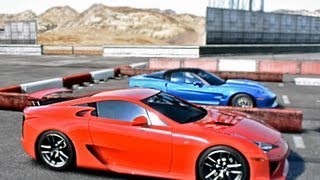 Lexus LFA vs Corvette ZR1   Drag Race!!!