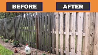 Easy way to clean a fence// soft wash// no pressure washer