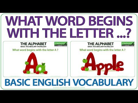 What word begins with the letter? Basic English Vocabulary – The Alphabet