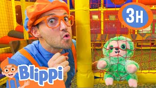 Blippi Finds Jungle Animals in Indoor Playgrounds! | 3 HOURS OF BLIPPI TOYS!