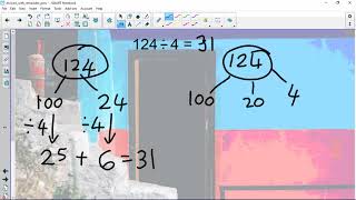 Division of 3-digit by 1-digit number using part-whole and partitioning methods