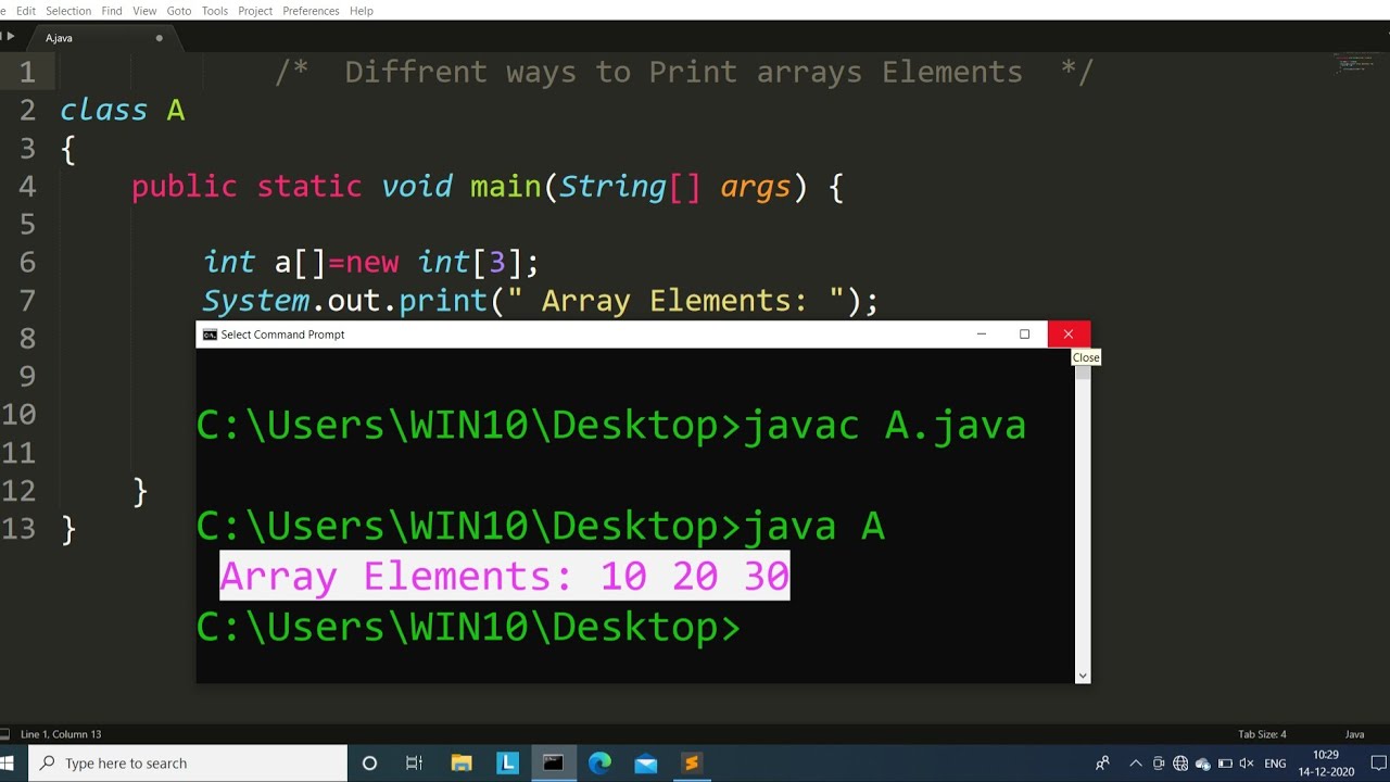Print Array Elements In Java Learn Coding Youtube Print Array Elements In Java Learn Coding Youtube