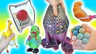 What's Inside Squishy Toys! Giant Squishy in an Egg Slicer