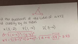 4-1 Classifying Triangles (Distance Formula)