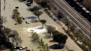 LIVE: Massive water main break floods 610 East Loop
