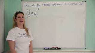 Rewrite the Radical Expression in Exponential Form