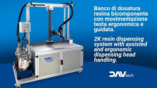 Banco ergonomico per potting con resina bicomponente | Elantas pu314 resin volumetric potting system