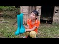 The poor girl's great joy - harvesting cassava to sell and buy new boots.