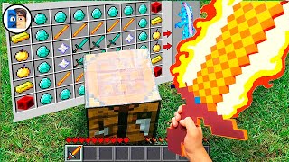 Minecraft in Real Life POV - REALISTIC FIRE SWORD CRAFTING in Realistic Minecraft RTX 創世神第一人稱真人版
