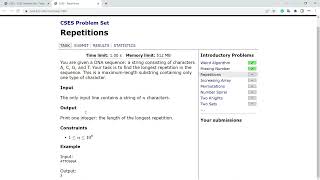 3. Solution for the problem repetitions from CSES problem set