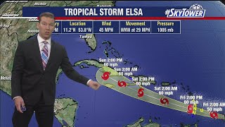 Tropical Storm Elsa Thursday evening update