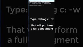 Defrag SSD Drives From Command Prompt