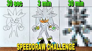 Drawing SILVER The Hedgehog in 30 sec, 3 min, 30 min | Sonic 3 movie