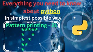 Pattern printing 21 | hollow reverse right half pyramid | pattern printing in python |python full