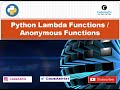 Lambda Expression & Anonymous Function || Python Tutorial || Learn Python Programming | Lambda