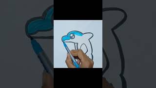 How to draw a beautiful dolphin drawing for kids #Art SM 26 #youtube