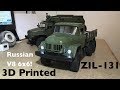 3D Printed ZIL-131 V8 6x6 Russian Military Truck on WPL / JJRC Frame