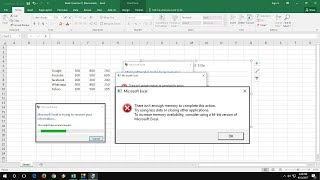 How to Fix There isn’t Enough Memory to Complete this Action in MS Excel 2016