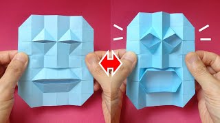 折り紙おもちゃ「ぱちぱくフェイス」Origami Toy \