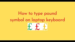 How to type pound symbol on laptop keyboard