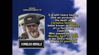 Cornelius Henville ~ Short Obituary
