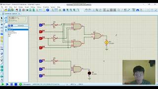 Rangkaian Gerbang Logika Empat Variabel Masukan Menggunakan Aplikasi Proteus