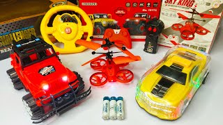 3D Lighting RC Car and Sky King RC Drone and Remote Control Off' Road Jeep Unboxing in Testing