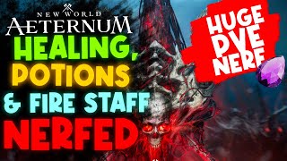 Healing \u0026 Fire Staff Nerfs, 300 CON Light Attack Grit \u0026 Gem Nerfs!⚔️ New World Season 7 Patch