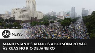 Manifestantes aliados a Bolsonaro vão às ruas no Rio de Janeiro