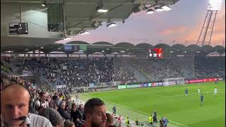Sturm Graz-Lazio: i tifosi biancocelesti cantano allo Stadio Graz-Liebenau