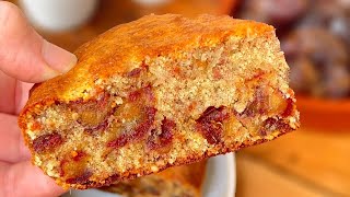 Soft Date Cake: 3 Ingredients / NO FLOUR, NO GLUTEN, NO SUGAR Added!