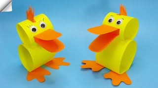 Moving paper toys | How to make a paper duck | Easy paper crafts