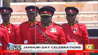 17 Kenya Rifles battalion trooping their colours at 55th Jamhuri Celebrations
