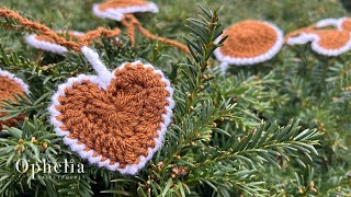 Christmas Tree Ornaments Crochet // Gingerbread Heart Christmas Tree Ornament