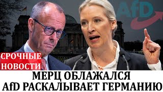 РАЗДЕЛ ГЕРМАНИИ! AfD УНИЧТОЖАЕТ МЕРЦА! НОВЫЙ ШОКИРУЮЩИЙ ПОВОРОТ! СРОЧНЫЕ НОВОСТИ!