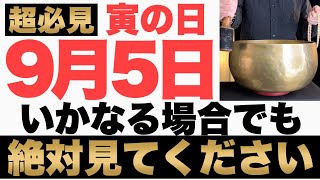 【ガチでヤバい!】9月5日(火)の今日までにいかなる場合でも見て下さい！このあと、お金がドバドバ口座に入金される予兆です！【2023年9月5日(火)寅の日の金運大吉祈願】