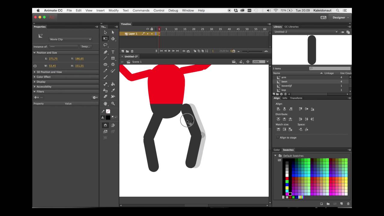 Adobe Animate Bone Tool Tutorial Youtube
