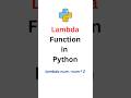 Lambda functions in Python with example
