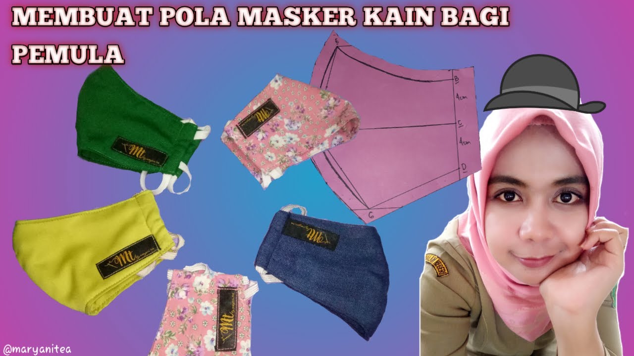 MEMBUAT POLA MASKER KAIN BAGI PEMULA - YouTube